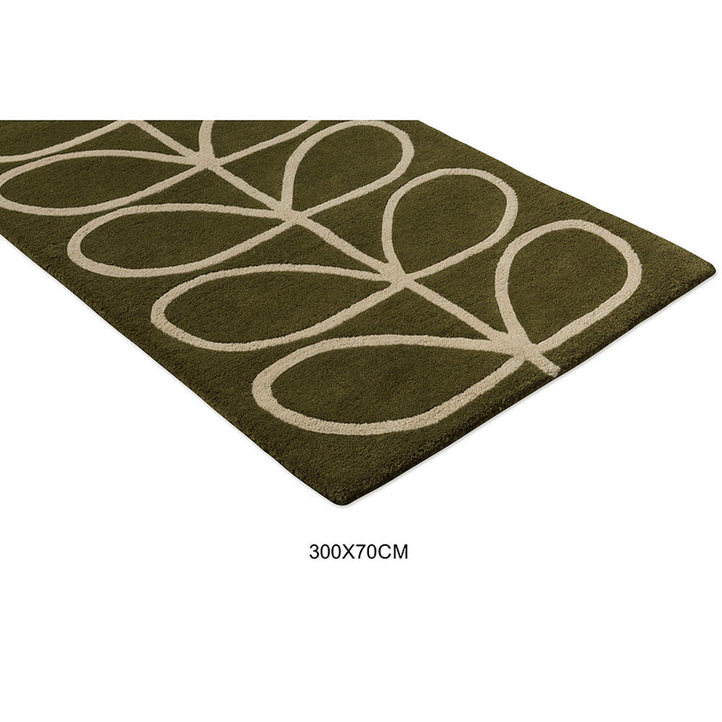 Orla Kiely Linear Stem Olive 060501 Runner Rug