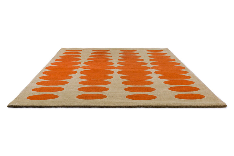 Orla Kiely Optical Oval Orange - Sand 157703 Rug