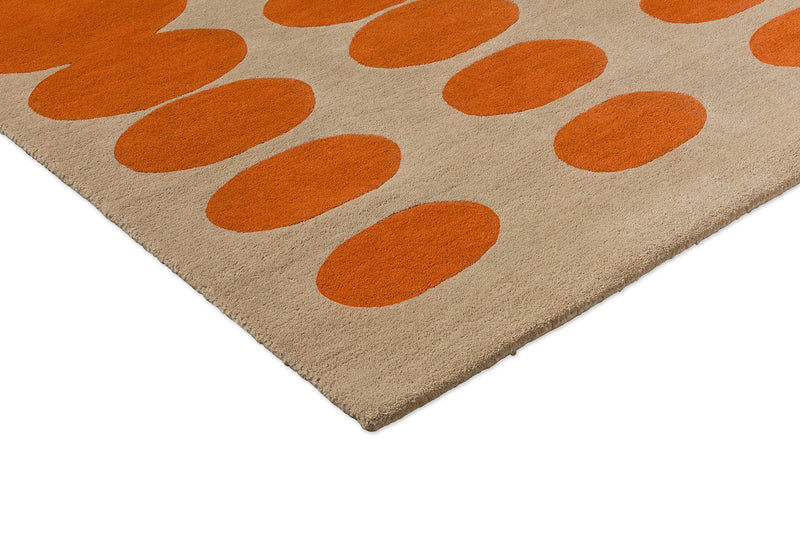 Orla Kiely Optical Oval Orange - Sand 157703 Rug