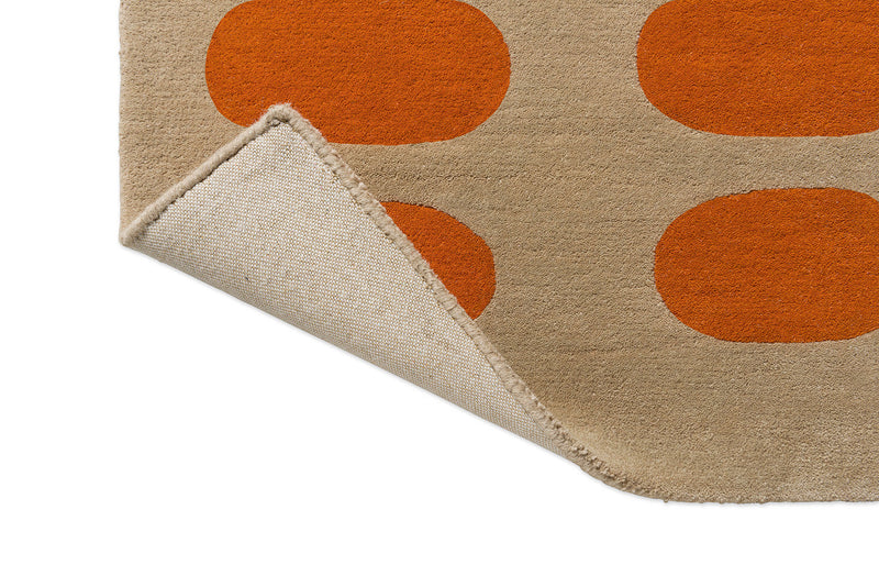 Orla Kiely Optical Oval Orange - Sand 157703 Rug