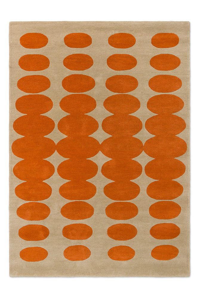 Orla Kiely Optical Oval Orange - Sand 157703 Rug