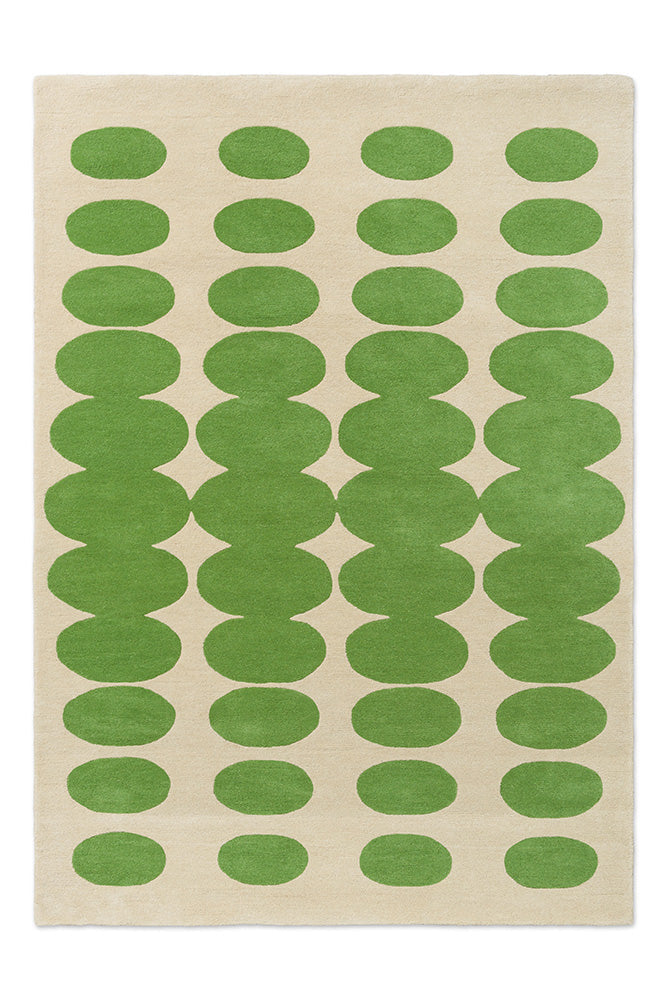 Orla Kiely Optical Oval Green - Cream 157707 Rug
