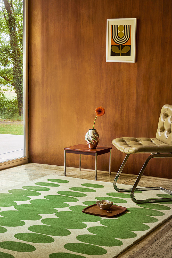 Orla Kiely Optical Oval Green - Cream 157707 Rug