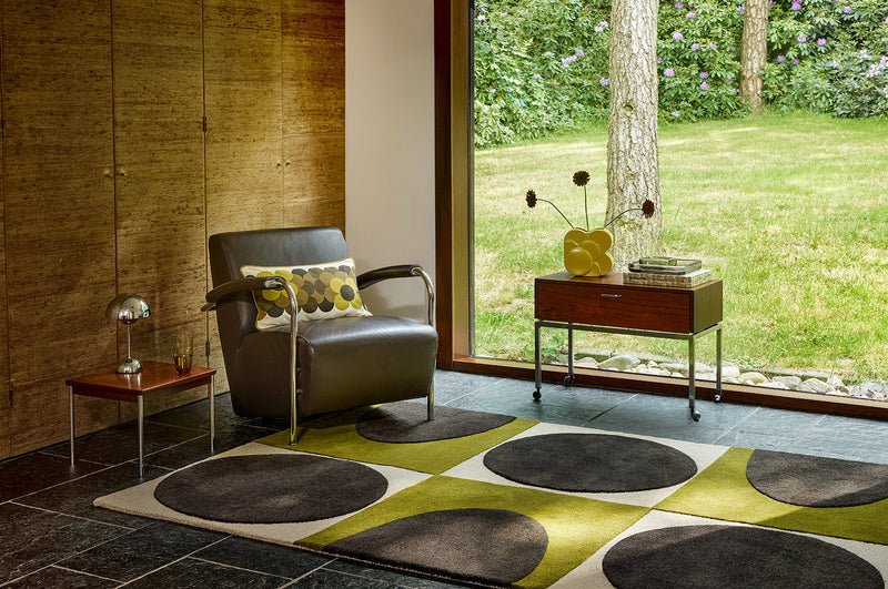 Orla Kiely Spot Square Walnut - Lichen 157907 Rug
