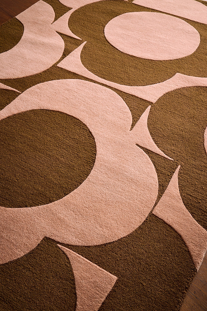 Orla Kiely Prism Flower Pink - Terracotta 158002 Rug