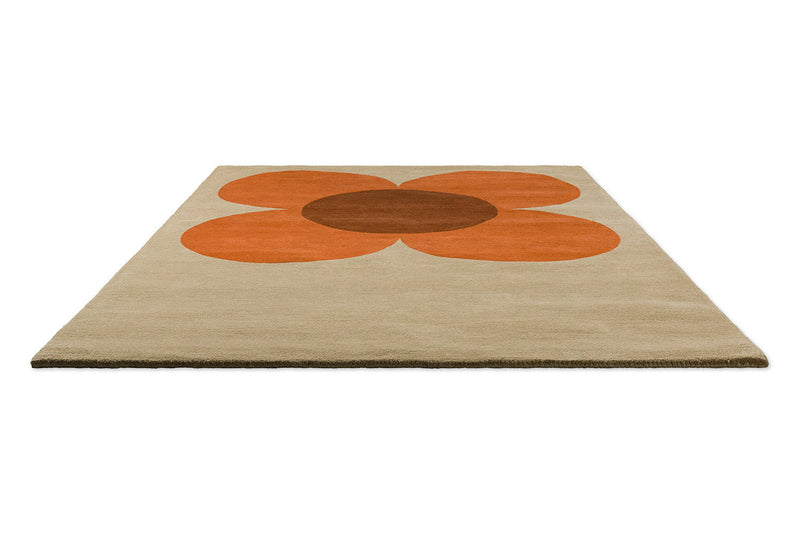 Orla Kiely Flower Placement Pumpkin - Ecru 158203 Rug