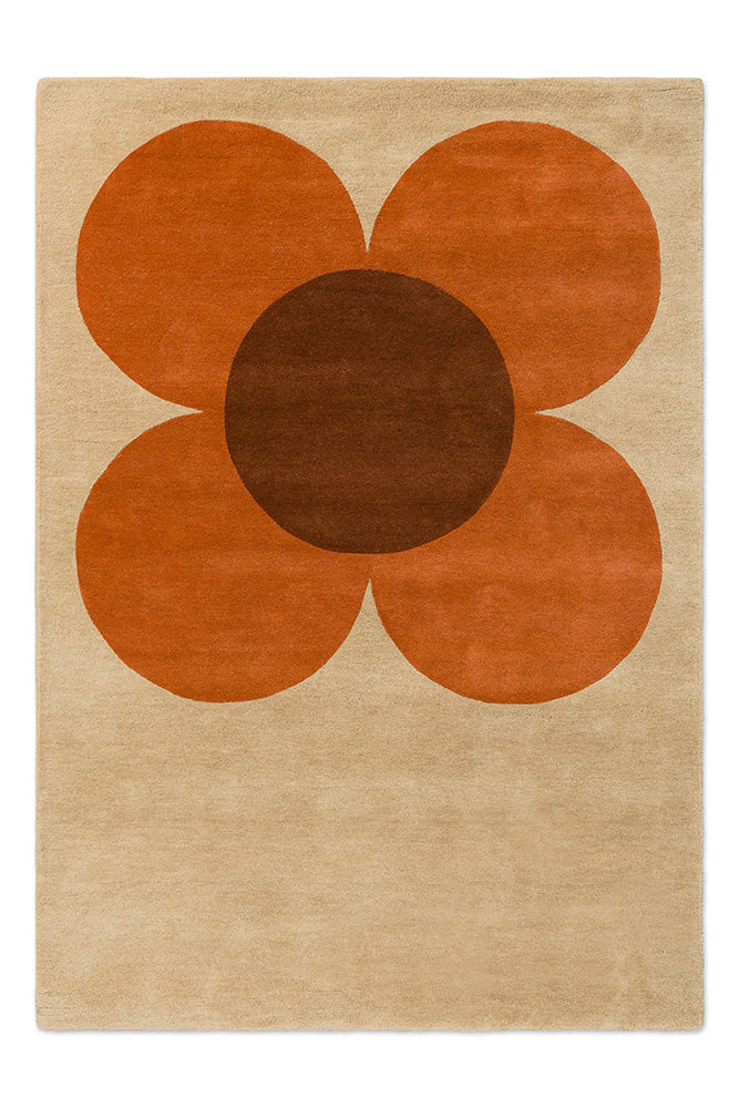 Orla Kiely Flower Placement Pumpkin - Ecru 158203 Rug