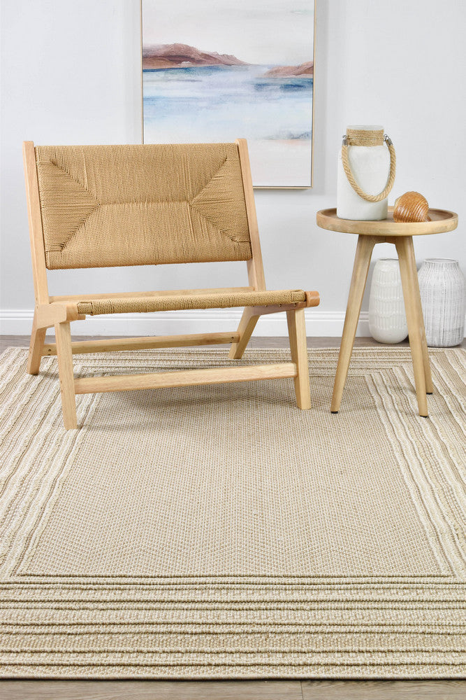 Colorado Lines Beige Outdoor Rug