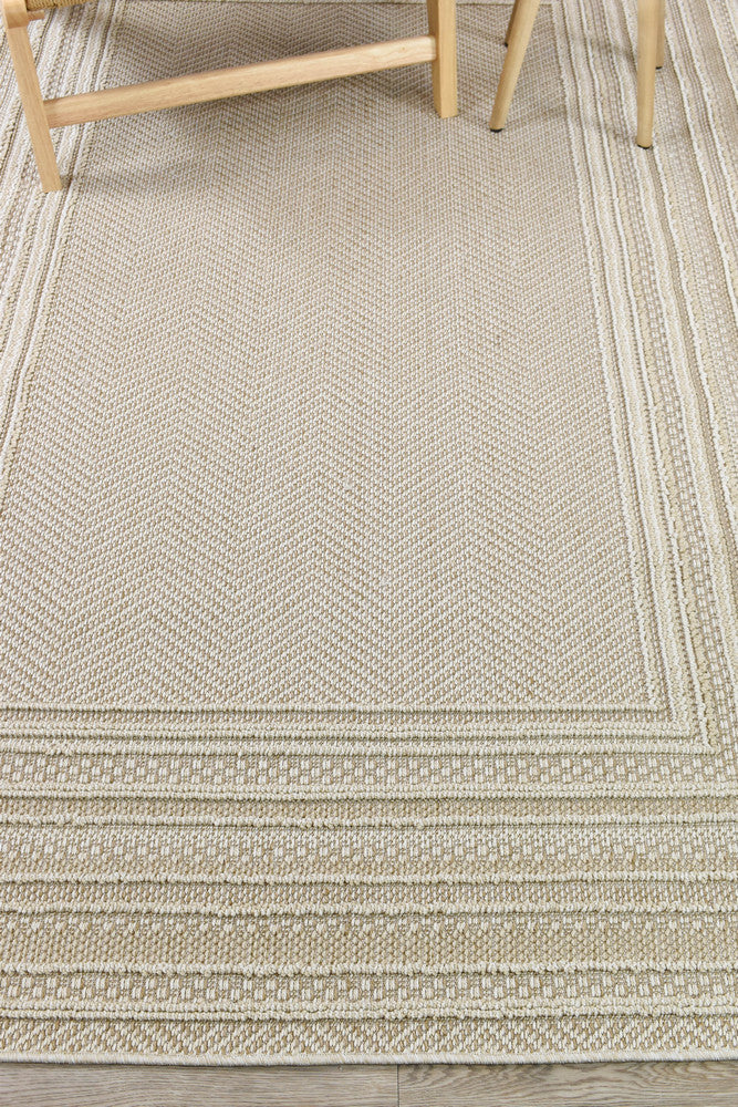 Colorado Lines Beige Outdoor Rug