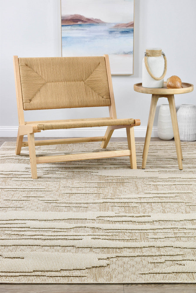 Colorado Waves Beige Outdoor Rug
