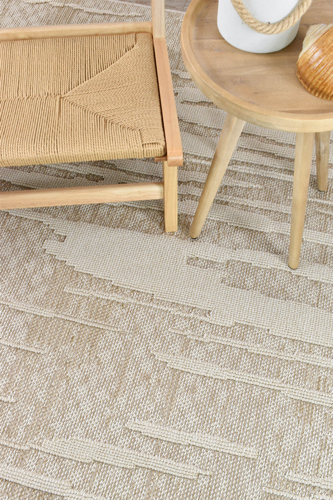 Colorado Waves Beige Outdoor Rug