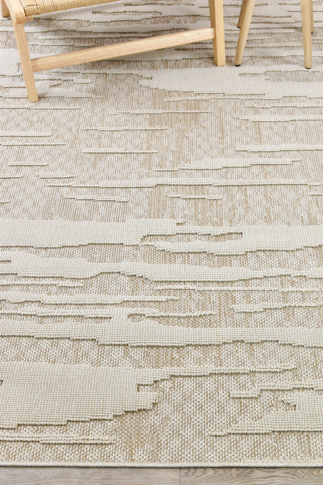 Colorado Waves Beige Outdoor Rug