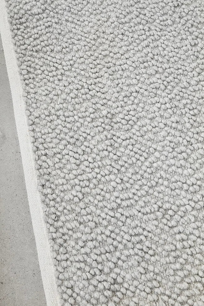Boucle Grey Wool Rug