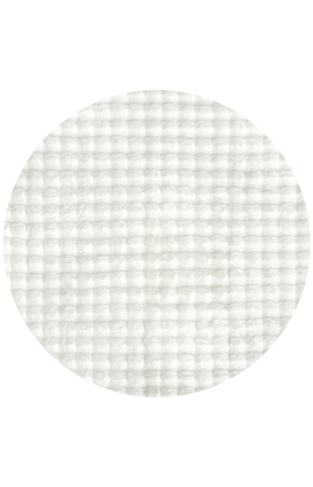 Bubble White Round Machine Washable Rug