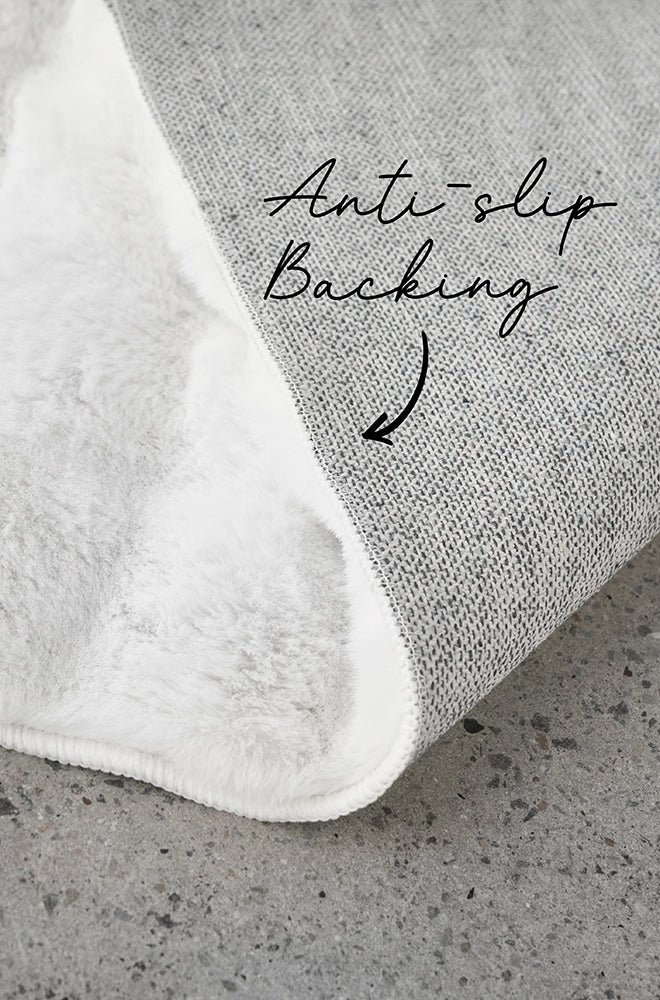 Bubble White Machine Washable Rug