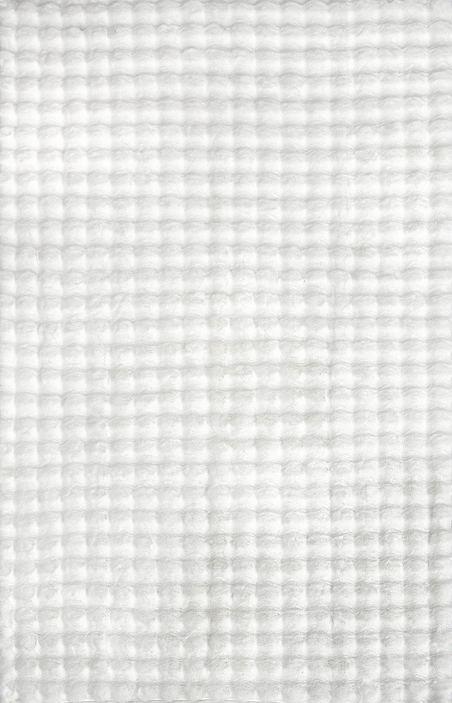 Bubble White Machine Washable Rug