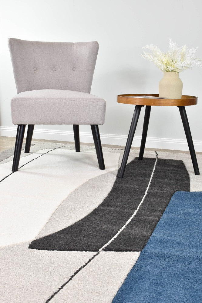 Aria Grey Blue Abstract Rug