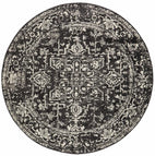 Evoke Scape Charcoal Transitional Round Rug