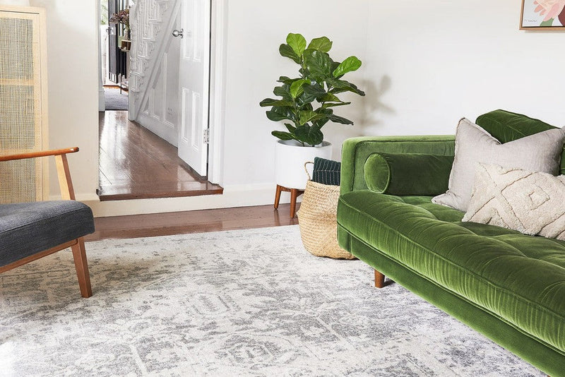 Evoke Dream White Silver Transitional Rug