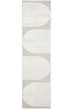 Lotus Abbey Beige White Runner Rug