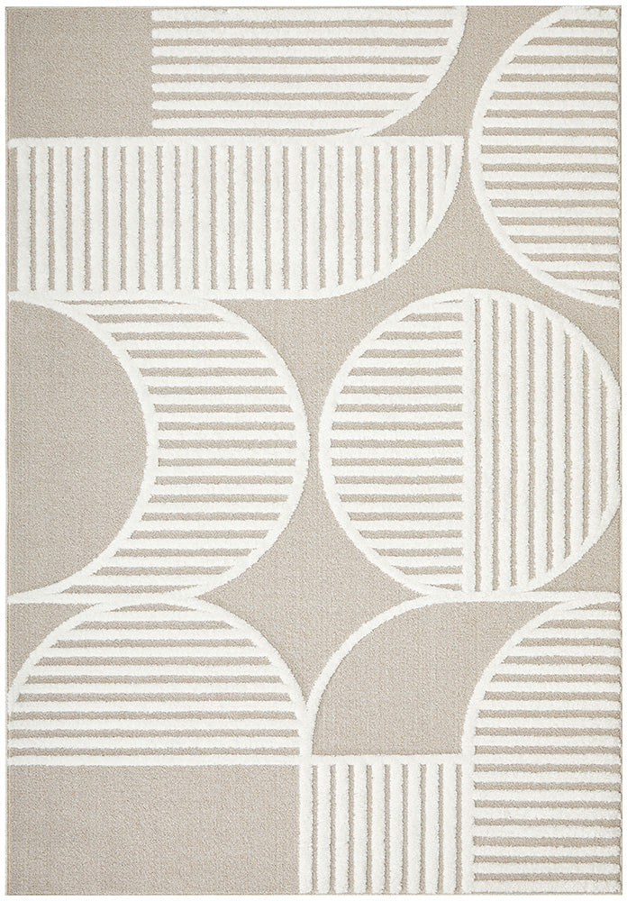 Lotus Leo Beige White Rug