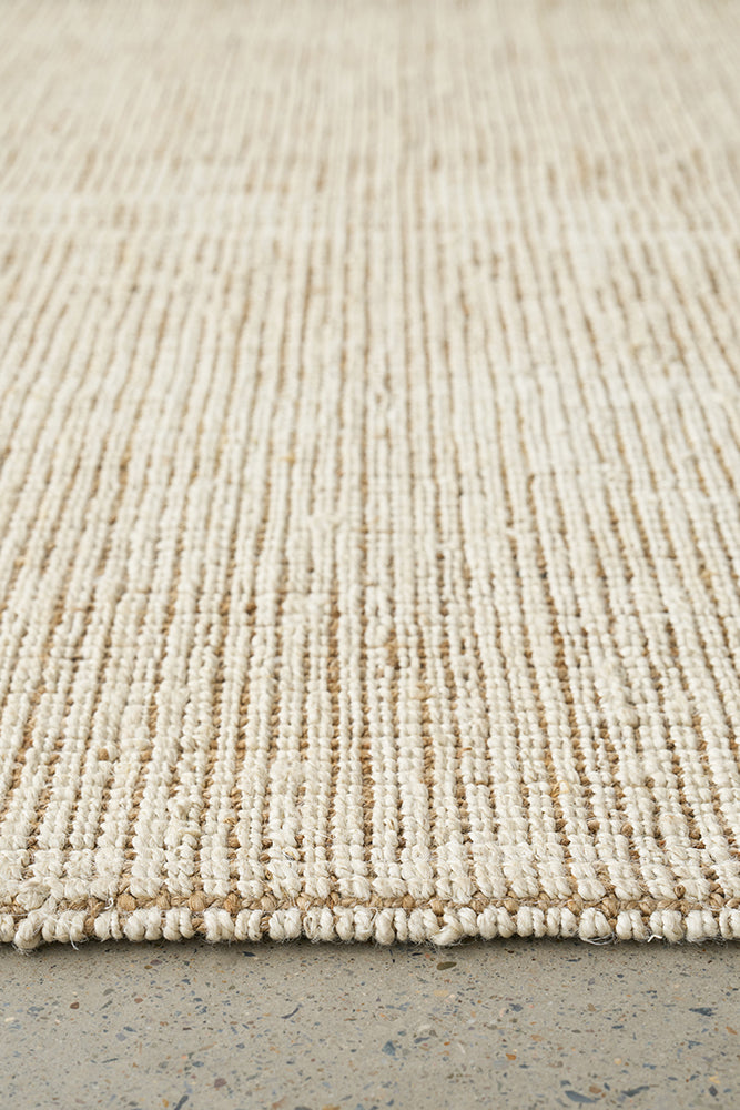 Madras Marlo White Jute Runner Rug