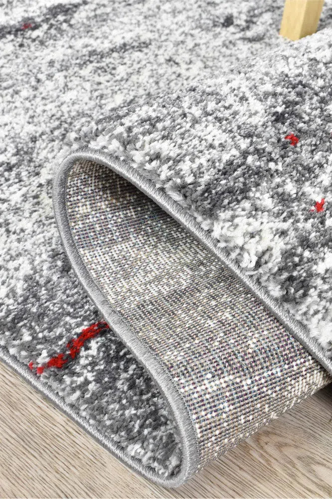 Dahlia 176 Grey Red Rug