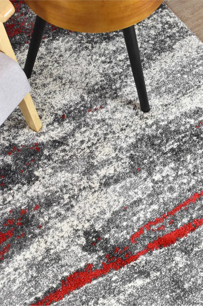 Dahlia 176 Grey Red Rug