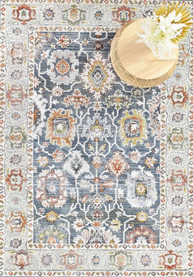 Havana 90 Navy Floral Rug