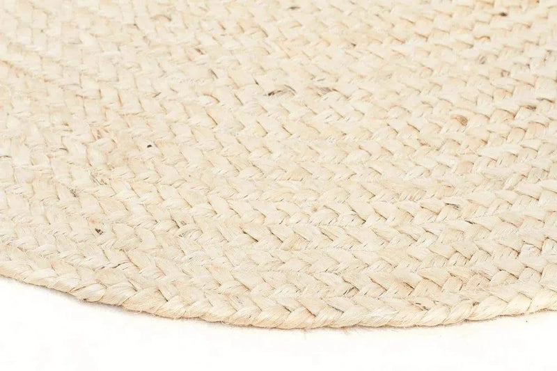Atrium-Round Jute Natural Rug Bleached