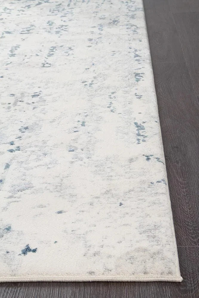Kendra-Kendra Farah Distressed Contemporary Rug White Blue Grey
