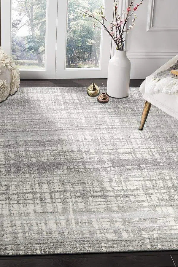 Mirage-Ashley Abstract Modern Silver Grey Rug