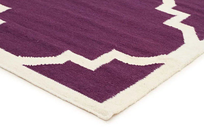 Nomad-Flat Weave Large Moroccan Design Rug Aubergine