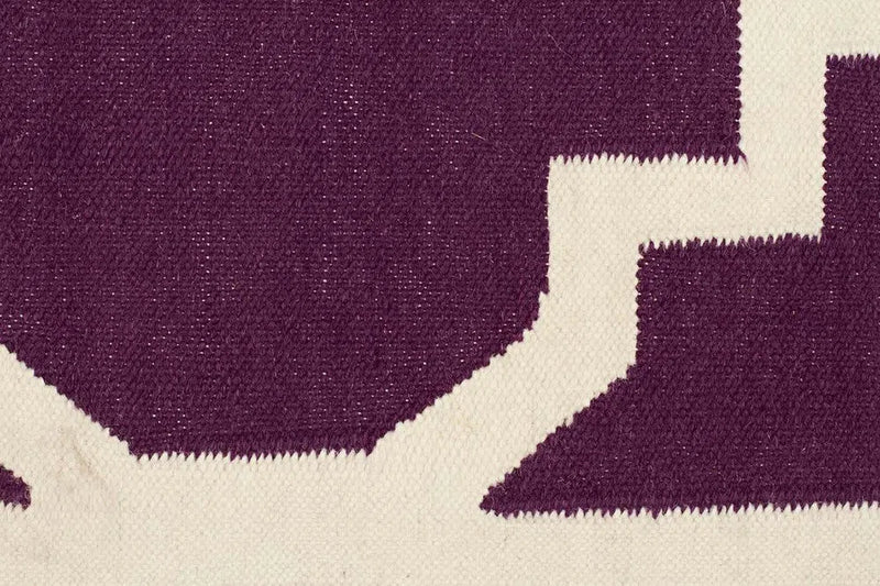 Nomad-Flat Weave Large Moroccan Design Rug Aubergine