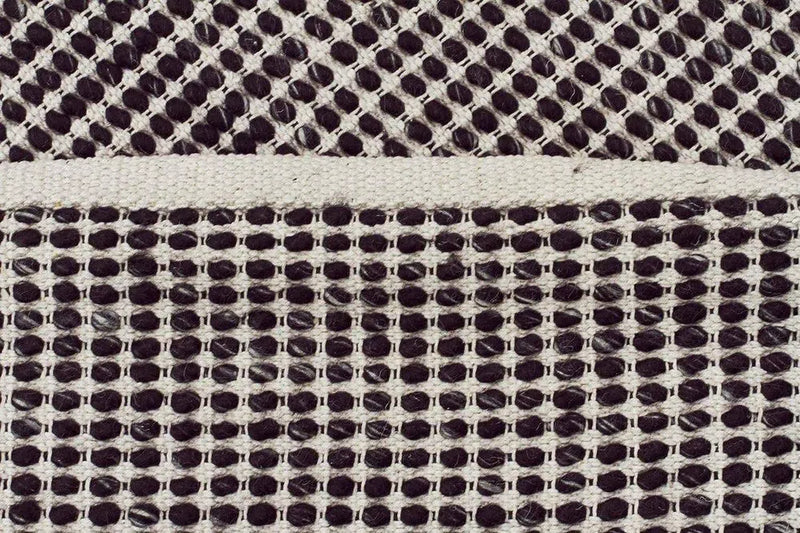 Skandi-Carlos Felted Wool Rug Black Natural