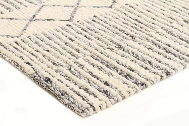 Skandi-Hellena Braied Grey Wool Rug