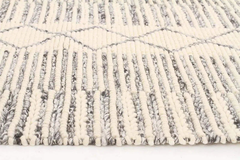 Skandi-Hellena Braied Grey Wool Rug
