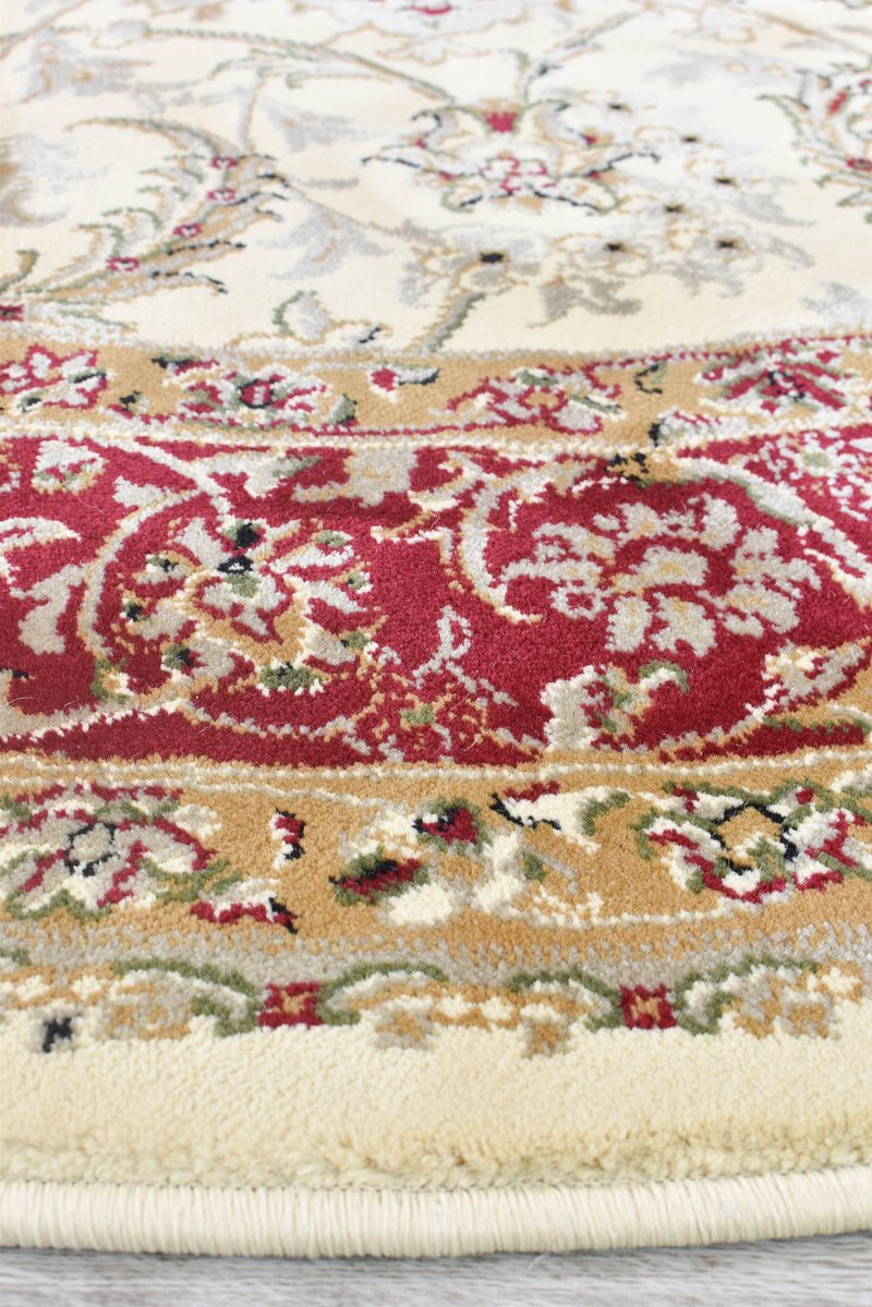 Granada Round 15 Cream Red Traditional super thick Rug