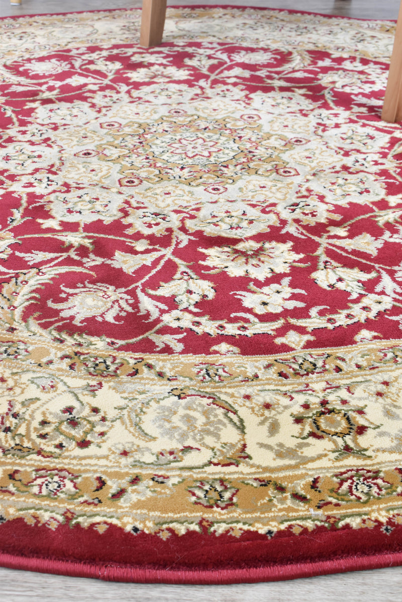 Granada Round 15 Red Traditional super thick Rug