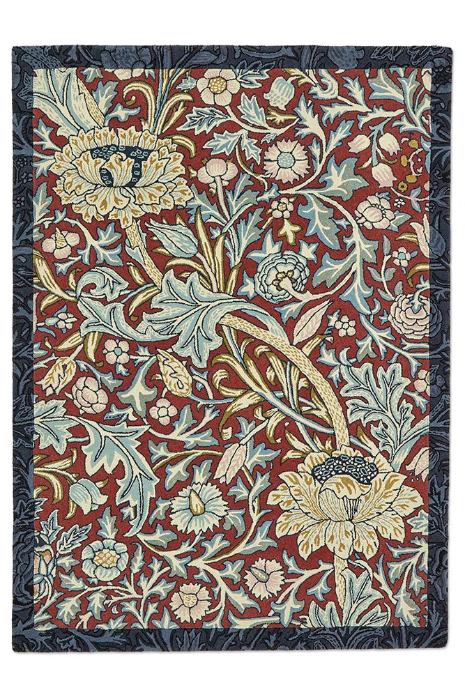 Morris & Co Trent Madder Red/Webb's Blue 127510 Rug