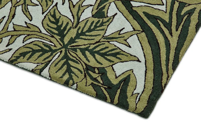 Morris & Co Bluebell Leafy Arbour Green 127607 Rug