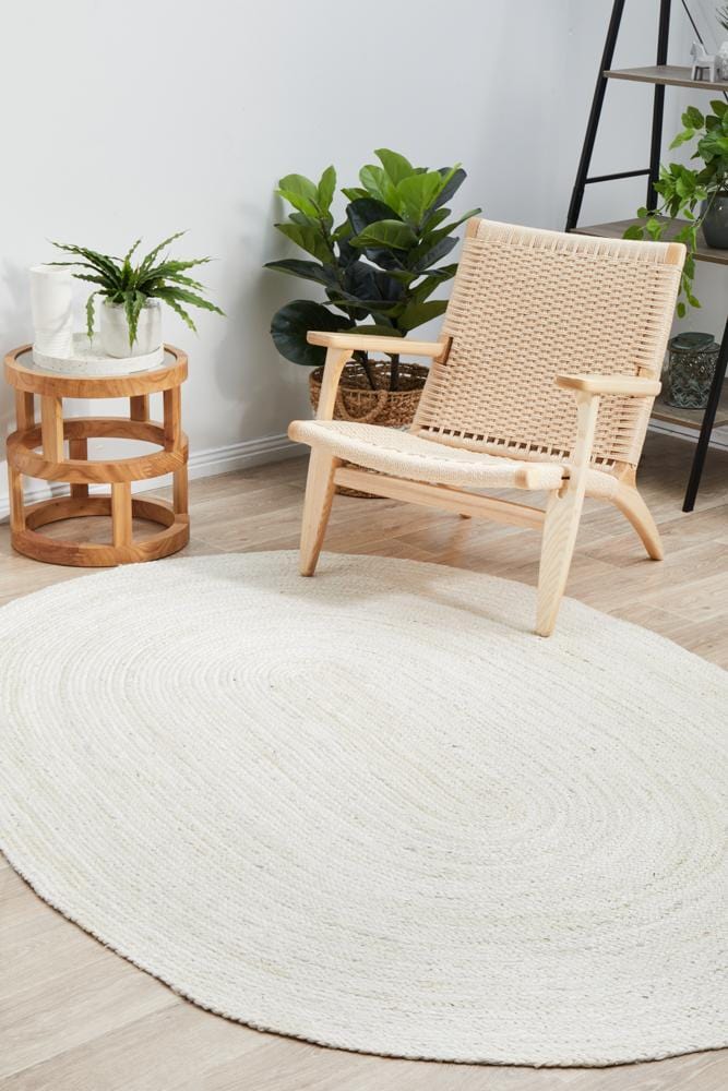 Bondi White Oval Rug