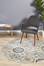 Babylon 204 Blue  Round Rug