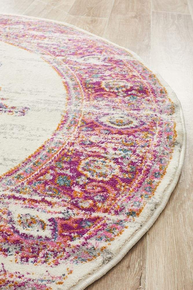 Babylon 211 Pink Round Rug