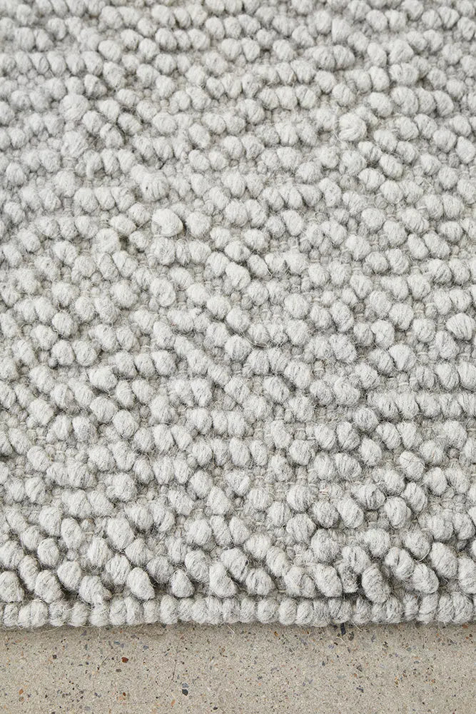 Boucle Grey Wool Rug