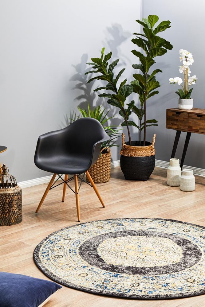 Century 955 Charcoal Round Rug