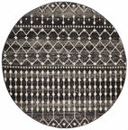 Evoke Simplicity Black Transitional Round Rug