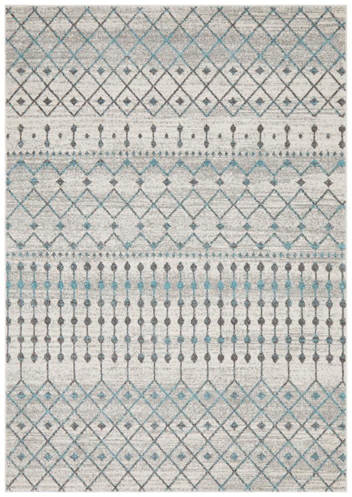 Evoke Slate White Transitional Rug