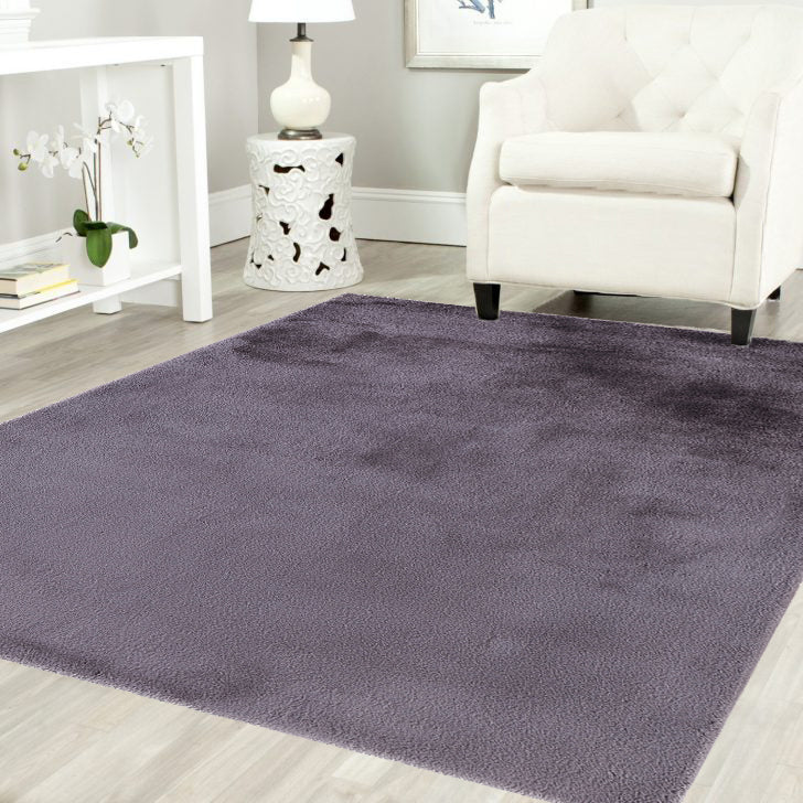 Gun Metal Pony Ultra Soft Faux Fur Luxurious Modern Rug Floor Mat