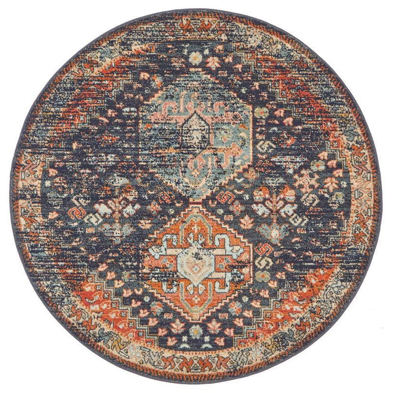 Legacy 854 Navy Round Rug